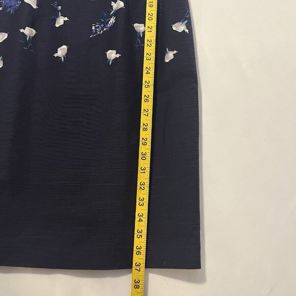Talbots Sheath Dress Floral Size 4 Lined Blue Purple Cotton Business Work Office - Picture 6 of 9